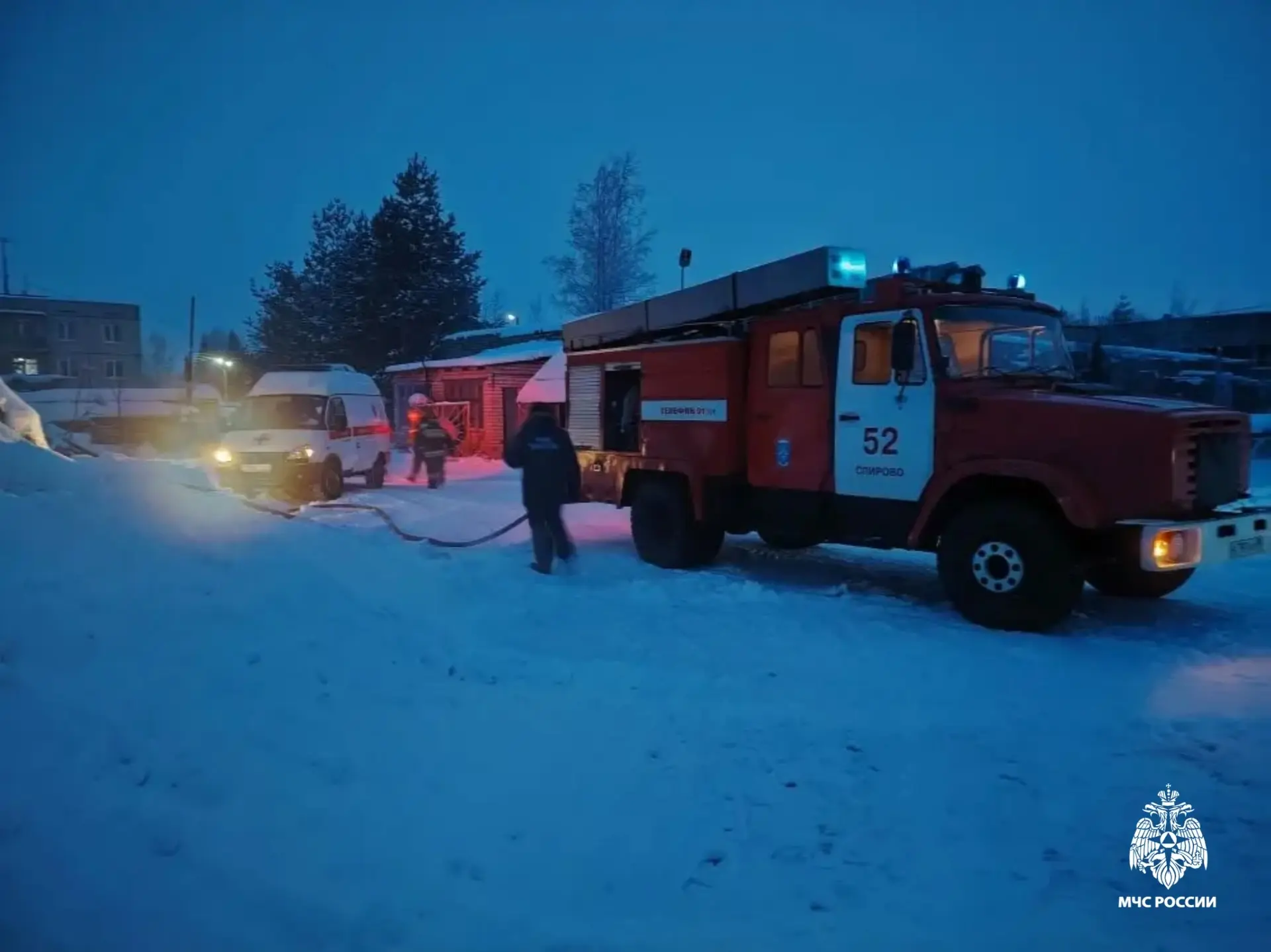 На пожаре в Спирово обнаружен погибший  Фото: ГУ МЧС по Тверской области