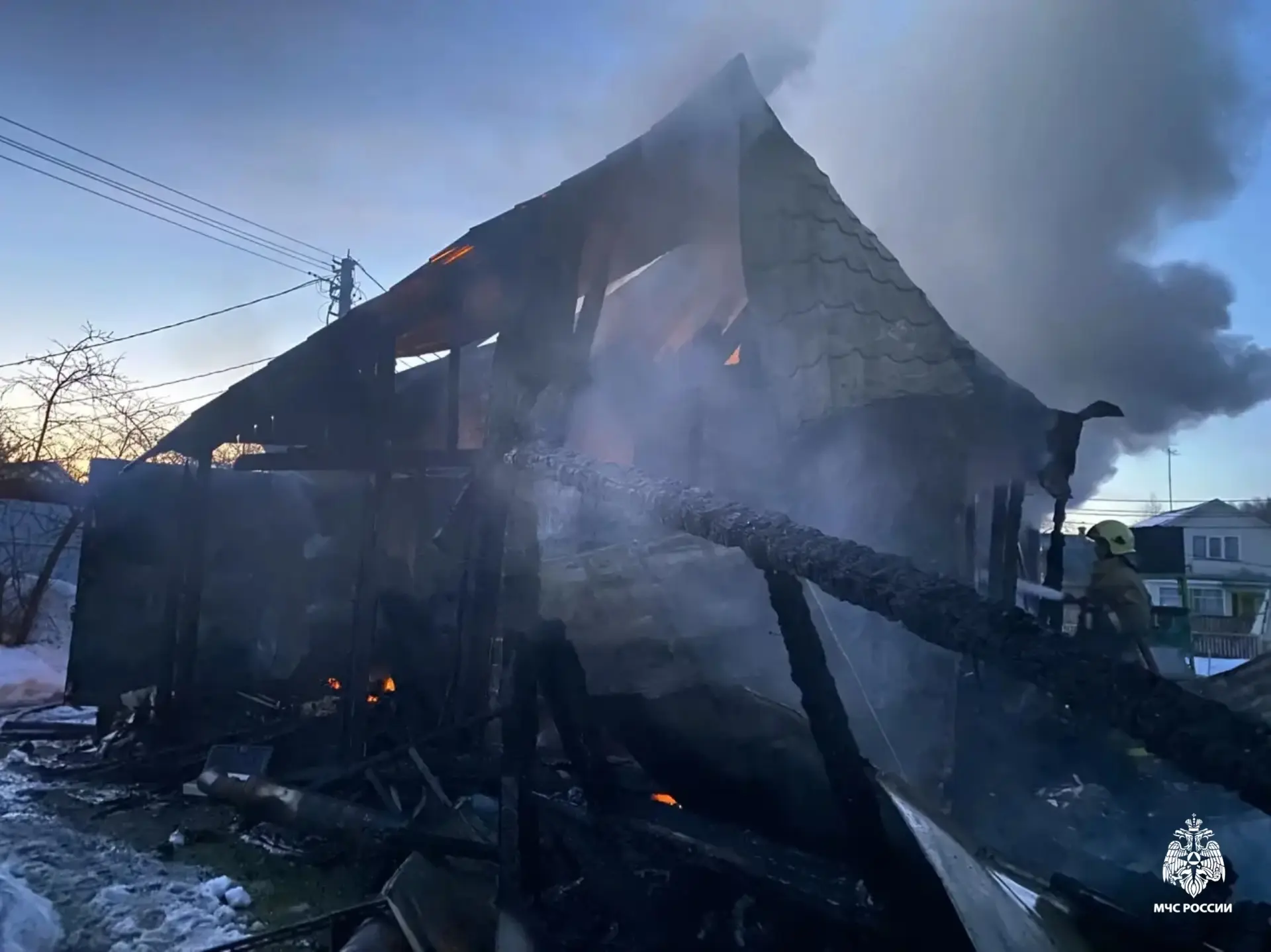 На пожаре в Конаковском округе погиб мужчина Фото: ГУ МЧС по Тверской области